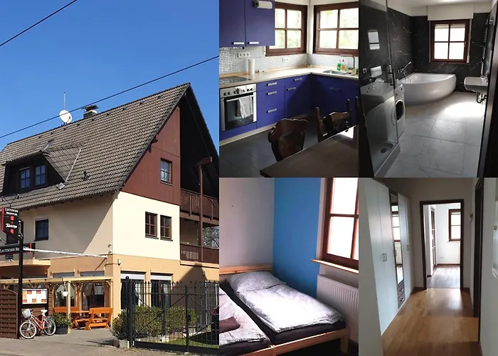 Ferienwohnung mit 123qm für 8 Personen mit sehr großem Garten, einfache Innen-Ausstattung